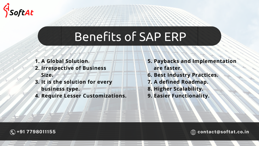 Benefits of SAP ERP | SoftAt | Advantages of SAP ERP over other ERPs