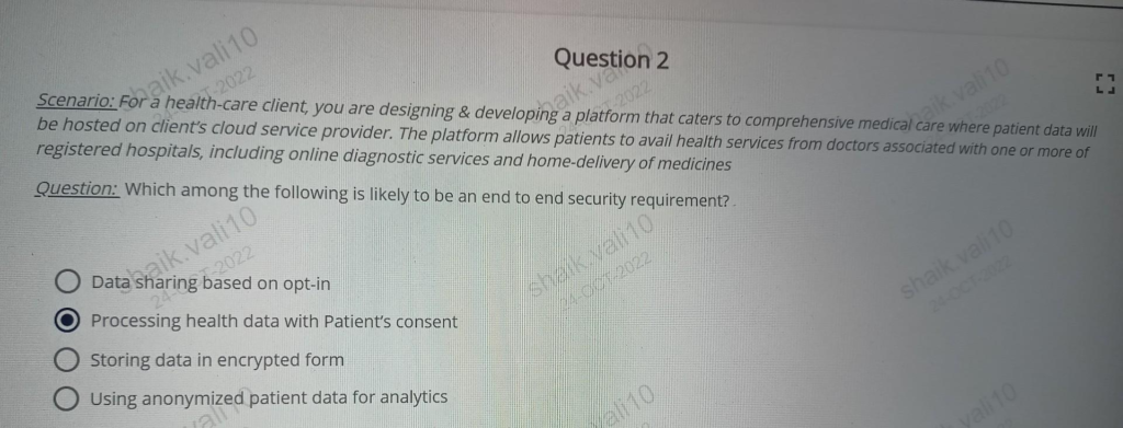 Infosys privacy by design assessment answers