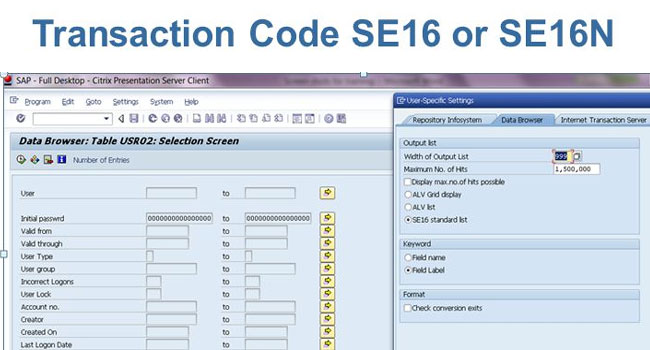 SE16 tcode in SAP