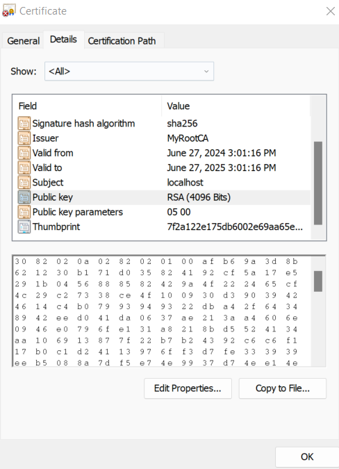 How to programmatically extract a public key using Win32 for a certificate stored in a certificate store