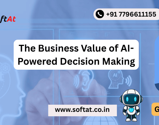 Business team reviewing AI powered decision making dashboard with data analytics charts