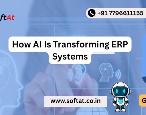 Business team reviewing AI powered ERP dashboard with predictive analytics charts