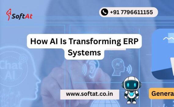 Business team reviewing AI powered ERP dashboard with predictive analytics charts