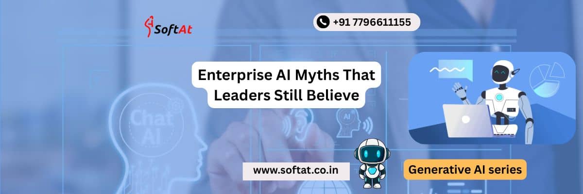 Business leaders discussing enterprise AI myths during a boardroom strategy meeting