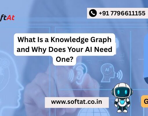 Diagram showing a knowledge graph connecting entities and relationships for AI systems