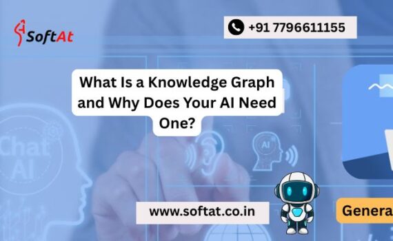 Diagram showing a knowledge graph connecting entities and relationships for AI systems