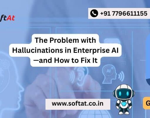 Illustration showing enterprise AI hallucination risks and solutions