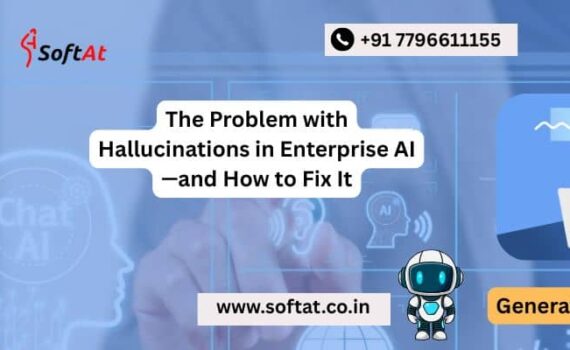 Illustration showing enterprise AI hallucination risks and solutions