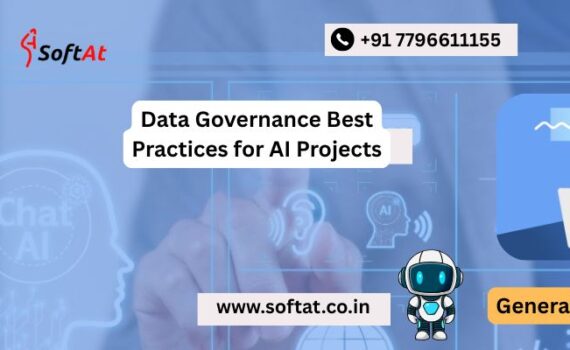 Team reviewing data governance framework for AI projects on a dashboard