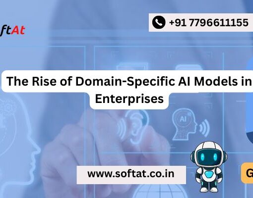 Enterprise team reviewing domain-specific AI model dashboard in a modern office